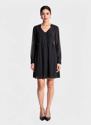 Rochie scurtă mâneci lungi mâneci lungi negru LA FIANCÉE femeie
