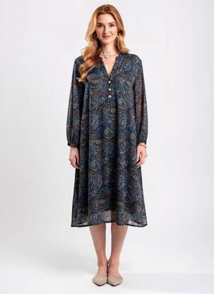 Rochie midi mâneci 3/4 mâneci 3/4 negru LA FIANCÉE femeie