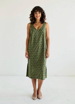 Rochie midi imprimeu fantezie fără mâneci negru LA FIANCÉE femeie