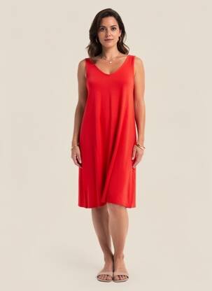 Rochie midi fără mâneci fără mâneci roșu LA FIANCÉE femeie
