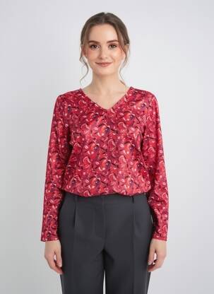 Top mâneci lungi mâneci lungi roșu LA FIANCÉE femeie
