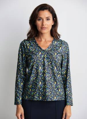 Top țesătură jersey mâneci lungi albastru LA FIANCÉE femeie