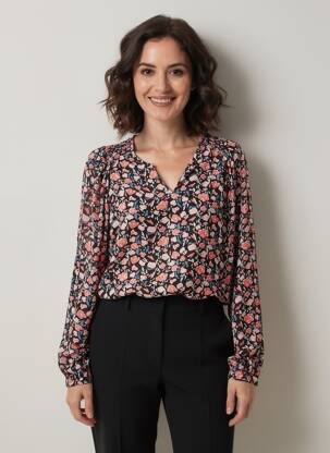 Bluză imprimeu floral mâneci lungi roz LA FIANCÉE femeie