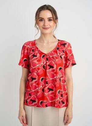 Tricou imprimeu fantezie mâneci scurte roșu LA FIANCÉE femeie