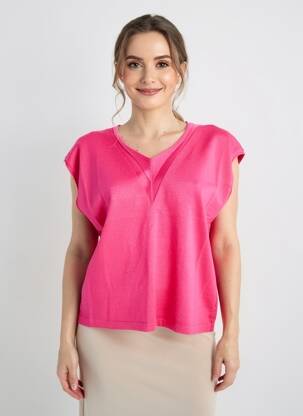 Top mâneci scurte mâneci scurte roz LA FIANCÉE femeie