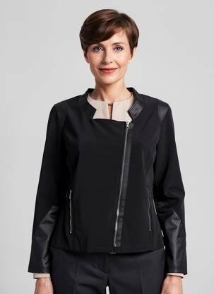 Jachete casual guler rotund negru MERI & ESCA femeie