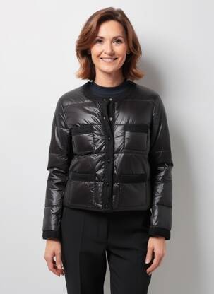 Geacă matlasată mâneci lungi fără glugă negru JULIE GUERLANDE femeie