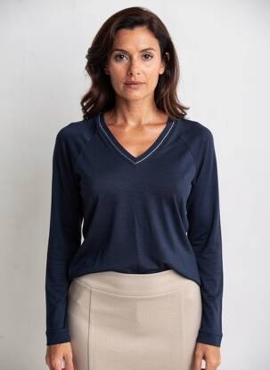 Top țesătură jersey mâneci lungi albastru VOODOO femeie