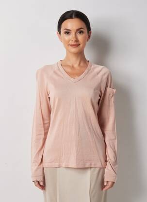 Top țesătură jersey mâneci lungi roz VOODOO femeie