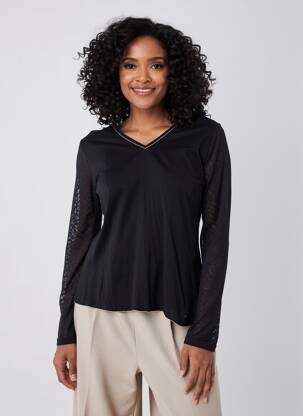 Top țesătură jersey mâneci lungi negru VOODOO femeie