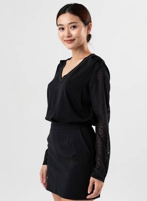 Tricou mâneci lungi mâneci lungi negru VOODOO femeie