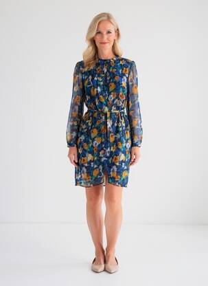 Rochie scurtă mâneci lungi mâneci lungi albastru JULIE GUERLANDE femeie