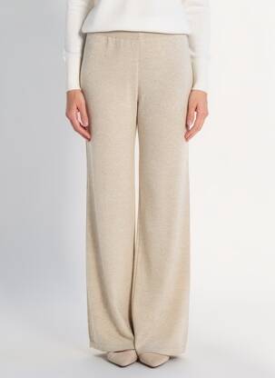 Pantalon drept elasticitate mărime normală bej COULEURS DU TEMPS femeie