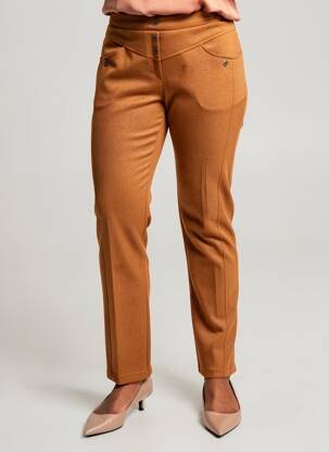 Pantalon slim talie elastică mărime normală maro GUY DUBOUIS femeie