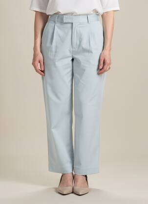 Pantalon chino țesătură poplin mărime normală albastru ZARA femeie