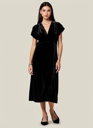 Rochie midi mâneci scurte mâneci scurte negru COMPTOIR DES COTONNIERS femeie