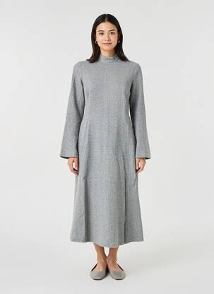 Rochie pulover țesătură melanj mâneci lungi gri ZARA femeie