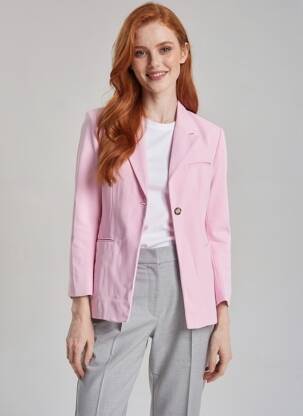 Sacou buzunare roz ZARA femeie