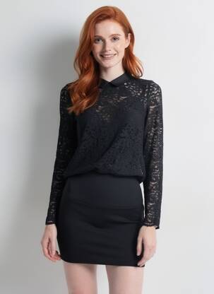 Bluză mâneci lungi mâneci lungi negru THE KOOPLES femeie