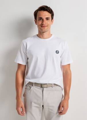 Tricou croială dreaptă mâneci scurte alb PALA1969 bărbat