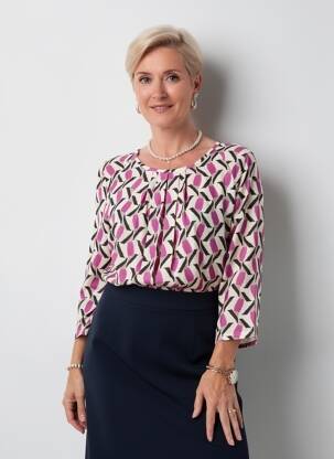 Bluză țesătură poplin mâneci lungi violet FRANK WALDER femeie