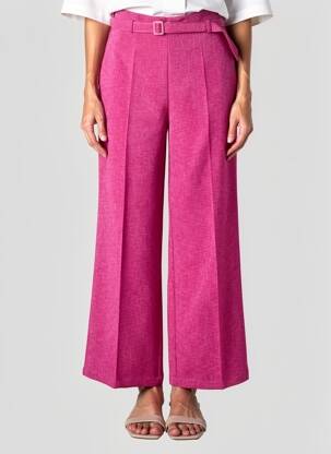 Pantalon larg închidere cu fermoar lateral talie înaltă violet STUDIO PARISIEN femeie