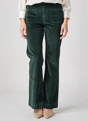 Pantalon evazat elasticitate talie înaltă verde F.A.M. femeie