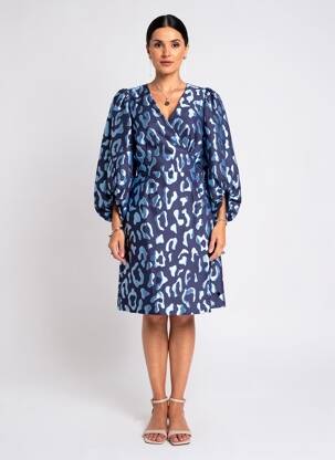 Rochie midi mâneci 3/4 mâneci 3/4 albastru COSTER COPENHAGEN femeie