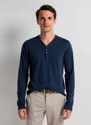 Tricou croială cambrată mâneci lungi albastru CBK bărbat
