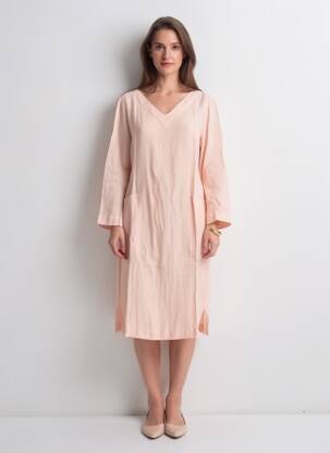Rochie midi mâneci 3/4 mâneci 3/4 roz COUTURIST femeie