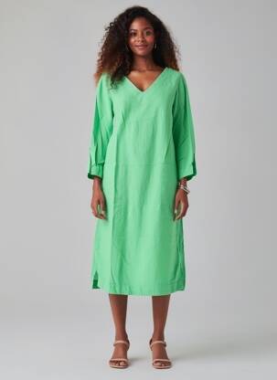 Rochie midi mâneci 3/4 mâneci 3/4 verde COUTURIST femeie