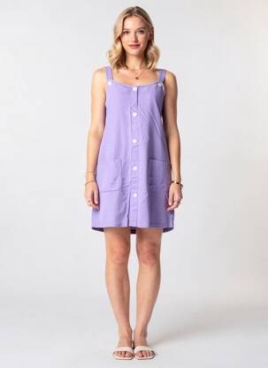 Rochie scurtă croială cambrată bretele subțiri violet COUTURIST femeie