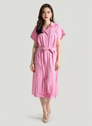 Rochie lungă mâneci scurte mâneci scurte roz COUTURIST femeie