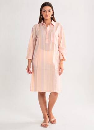 Rochie midi croială fluidă mâneci lungi roz COUTURIST femeie