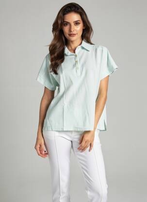 Polo țesătură jersey mâneci scurte albastru COUTURIST femeie