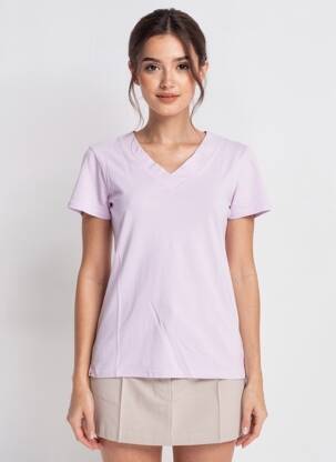 Tricou guler în v mâneci scurte violet COUTURIST femeie