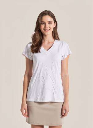 Tricou guler în v mâneci scurte violet deschis COUTURIST femeie