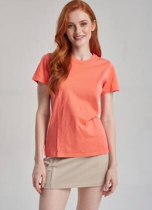 Tricou elasticitate mâneci scurte portocalie COUTURIST femeie