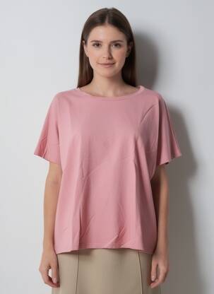 Tricou elasticitate mâneci scurte roz COUTURIST femeie