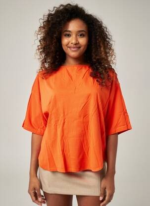 Tricou mâneci 3/4 mâneci 3/4 portocalie COUTURIST femeie