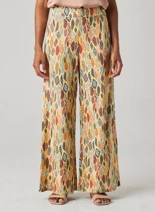 Pantalon larg țesătură poplin mărime normală galben COUTURIST femeie