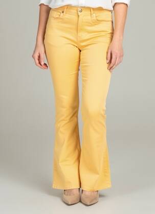 Pantalon evazat elasticitate mărime normală galben COUTURIST femeie