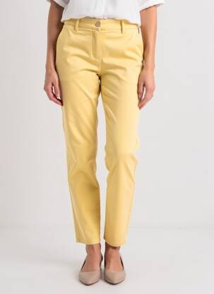 Pantalon chino țesătură poplin mărime normală galben COUTURIST femeie