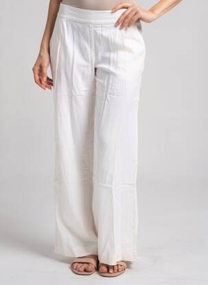 Pantalon larg țesătură crep mărime normală bej COUTURIST femeie