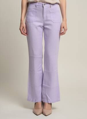 Pantalon evazat talie elastică mărime normală violet COUTURIST femeie
