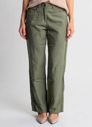 Pantalon drept țesătură crep mărime normală verde COUTURIST femeie