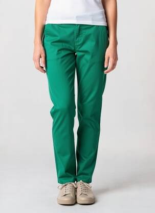 Pantalon chino țesătură poplin mărime normală verde COUTURIST femeie