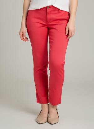 Pantalon chino țesătură poplin mărime normală roșu COUTURIST femeie