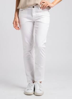 Pantalon slim țesătură poplin mărime normală alb COUTURIST femeie