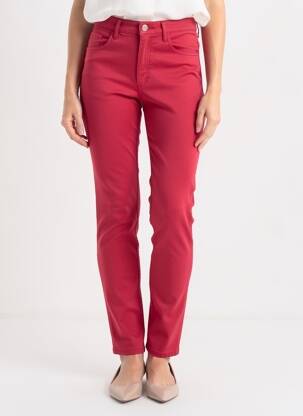 Pantalon slim țesătură poplin mărime normală roșu COUTURIST femeie